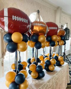football balloon centerpieces