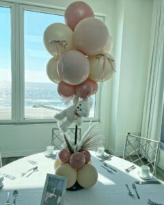 pink baby shower balloon centerpiece
