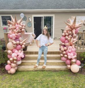 rose gold balloon garlands