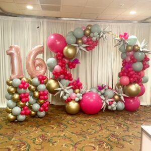 sweet 16 balloon decor