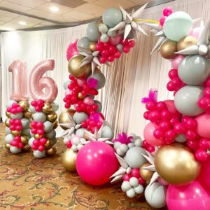 sweet 16 balloon arch and colums