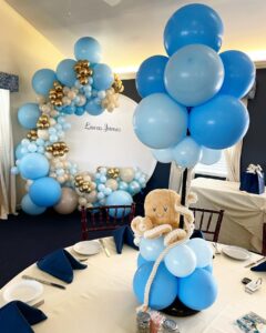 blue ocean themed baby shower balloons