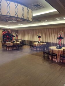 red and black balloon decor