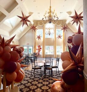 rose gold balloon decor