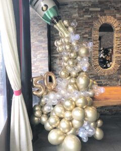 champagne balloons for 50th birthday